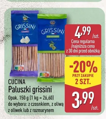 Paluszki grissini z oliwą z oliwek CUCINA promocja w Aldi