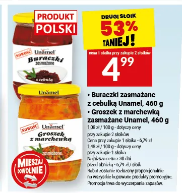 Groszek z marchewką zasmażane Unamel promocja w Twój Market