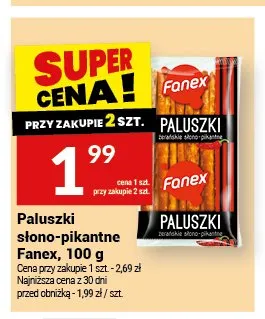 Paluszki słono-pikantne Fanex 100g promocja w Twój Market