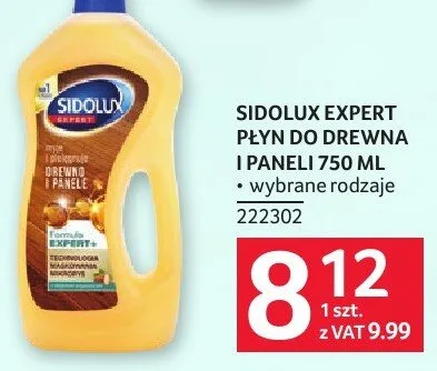 Płyn do drewna i paneli Sidolux Expert 750 ML promocja w Selgros