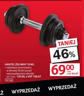 Hantel żeliwny 10 kg promocja w Selgros