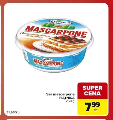 Ser mascarpone Piątnica promocja w Carrefour Market
