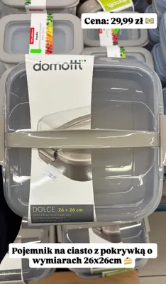 Pojemnik na ciasto z pokrywką 26x26 cm promocja w Intermarche