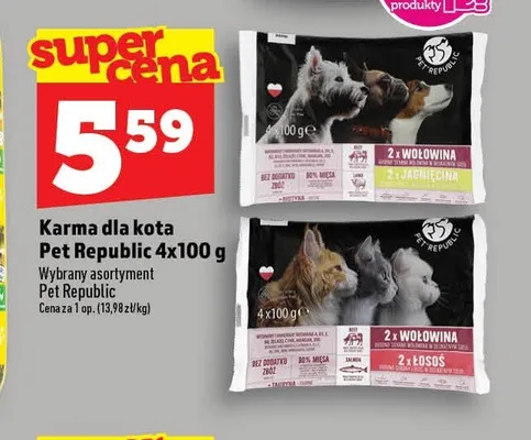 Karma dla kota Pet Republic 4-pak wołowina i jagnięcina 100 g promocja w TOPAZ