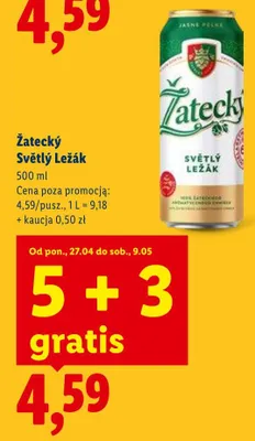 Piwo Żatecký Světlý Ležák promocja w Lidl