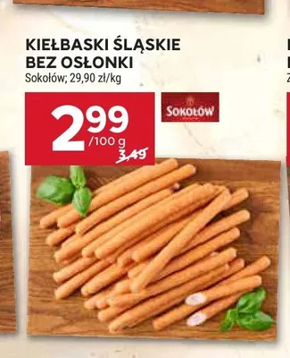 Kiełbaski śląskie bez osłonki Sokołów promocja w Stokrotka