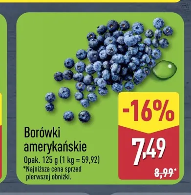 Borówki amerykańskie promocja w Aldi
