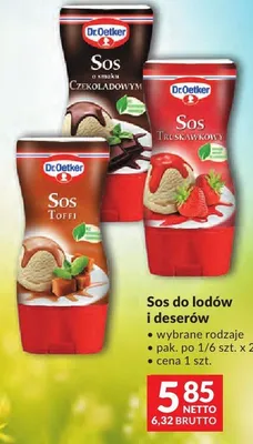 Sos do lodów i deserów Dr.Oetker truskawkowy 200g promocja w Makro