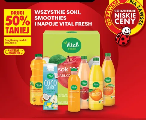 Soki, smoothies i napoje Vital Fresh promocja w Biedronka