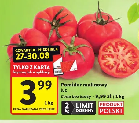 Pomidory malinowe polskie promocja w Intermarche