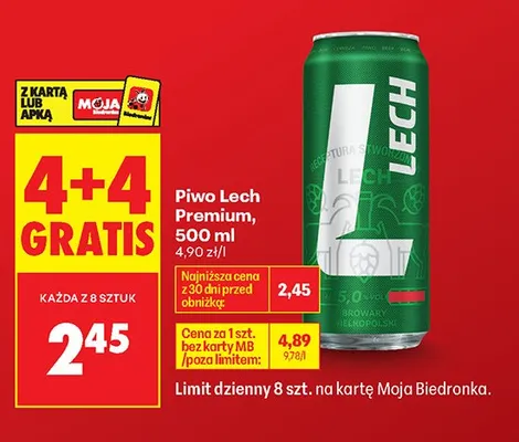 Piwo Lech Premium promocja w Biedronka