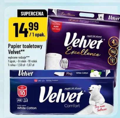 Papier toaletowy Velvet Comfort promocja w POLOmarket