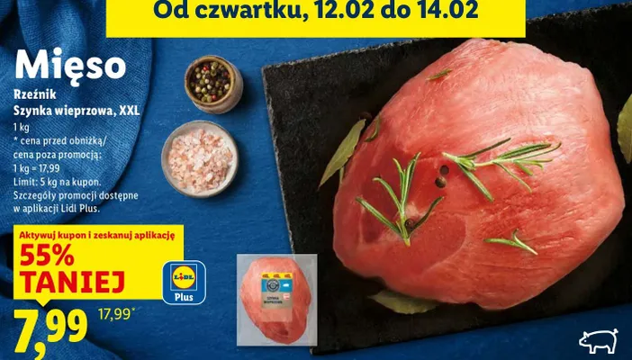 Szynka wieprzowa XXL promocja w Lidl