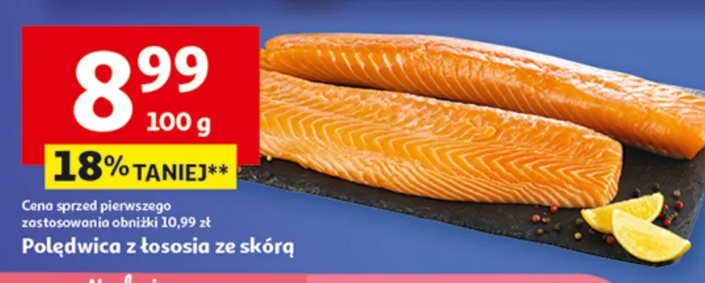 Polędwica z łososia ze skórą promocja w Auchan