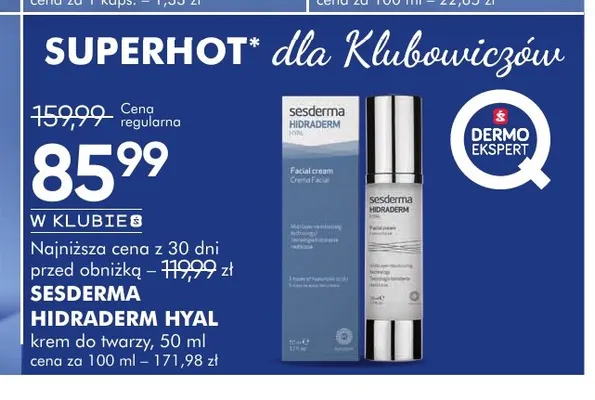 Krem do twarzy Hidraderm Hyal Sesderma promocja w Super-Pharm