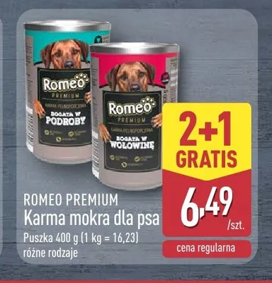 Karma mokra dla psa Romeo Premium promocja w Aldi