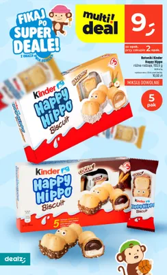 Batoniki Kinder Happy Hippo promocja w Dealz