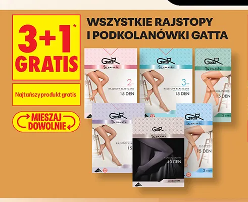 Rajstopy i podkolanówki Gatta promocja w Biedronka