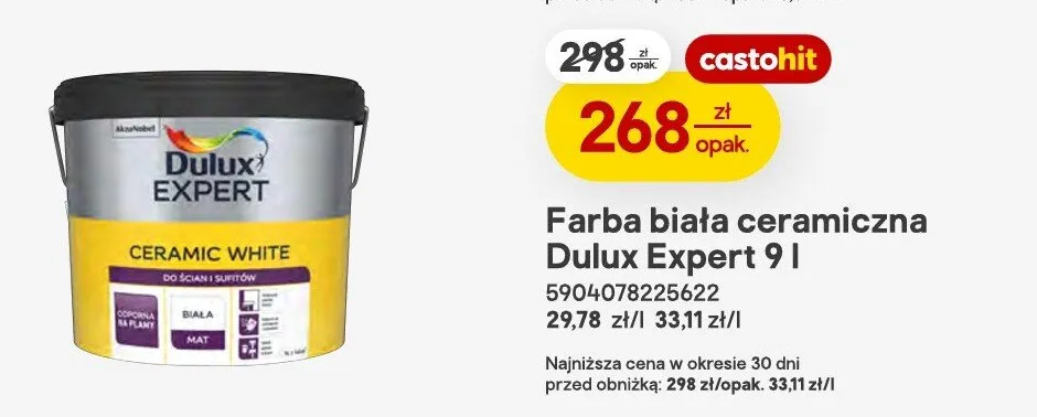 Farba biała ceramiczna Dulux Expert promocja w Castorama