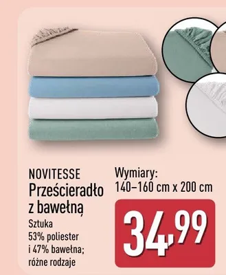 Prześcieradło z bawełną 140-160 cm x 200 cm promocja w Aldi