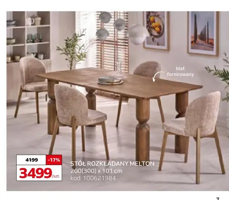 Stół rozkładany Melton 200(300)x101 cm promocja w Komfort