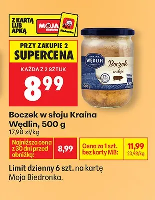 Boczek w słoju promocja w Biedronka