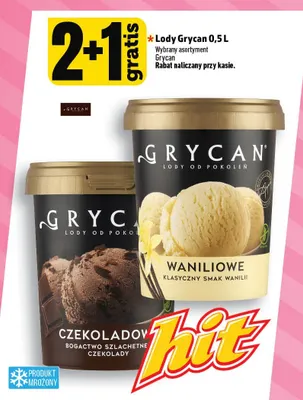 Lody Grycan waniliowe promocja w TOPAZ