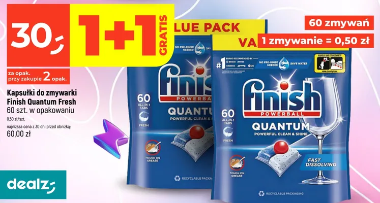 Kapsułki do zmywarki Finish Quantum Fresh promocja w Dealz