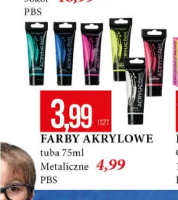 Farby akrylowe PBS metaliczne promocja w Leclerc