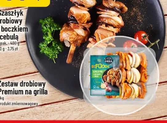 Szaszłyk drobiowy z boczkiem i cebulą BeFoodie promocja w POLOmarket