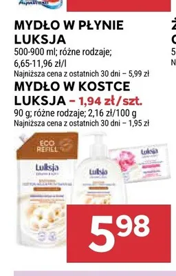 Mydło w płynie Luksja promocja w Stokrotka