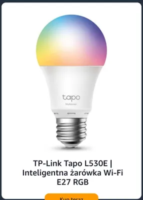 Inteligentna żarówka Wi-Fi TP-Link Tapo L530E E27 RGB promocja w Amazon