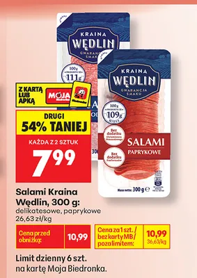 Salami paprykowe Kraina Wędlin promocja w Biedronka