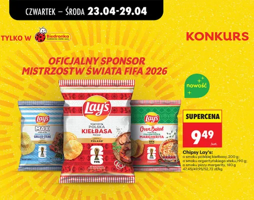 Chipsy Lay's o smaku polskiej kiełbasy promocja w Biedronka