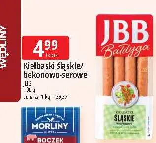 Kiełbaski bekonowo-serowe JBB promocja w Leclerc