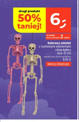 Kolorowy szkielet z ruchomymi elementami 37 cm promocja w Dealz