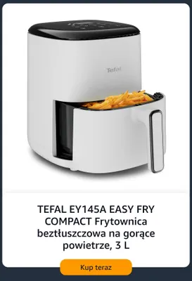 Tefal EY145A Easy Fry Compact frytownica beztłuszczowa na gorące powietrze 3 l promocja w Amazon