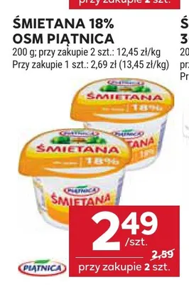 Śmietana OSM Piątnica 18% promocja w Stokrotka