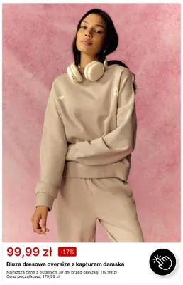 Bluza dresowa oversize z kapturem damska 4F promocja w 4F