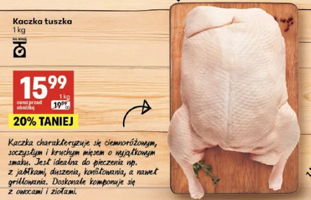 Kaczka tuszka promocja w Delikatesy Centrum