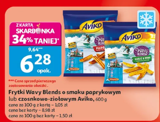 Frytki Wavy Blends o smaku paprykowym lub czosnkowo-ziołowym promocja w Auchan