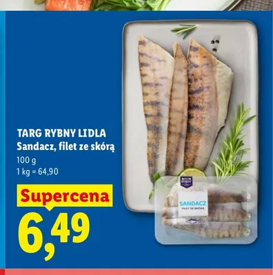 Sandacz filet ze skórą Targ Rybny Lidla promocja w Lidl