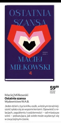 Książka Ostatnia szansa Maciej Miłkowski oprawa twarda promocja w Empik