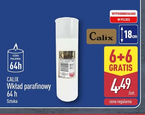 Wkład parafinowy 64 h Calix promocja w Aldi