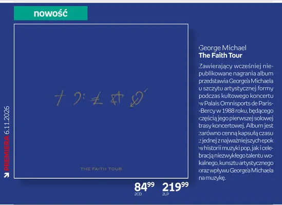 Płyta winylowa George Michael The Faith Tour 2LP promocja w Empik