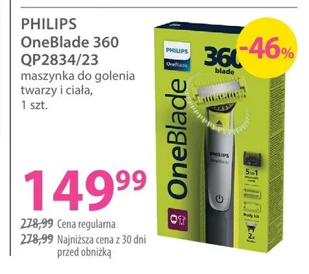 Maszynka do golenia Philips OneBlade 360 QP2834/23 promocja w Hebe
