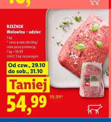 Wołowina udziec Rzeźnik promocja w Lidl