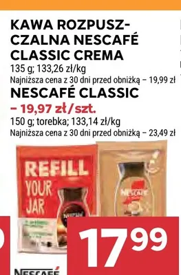 Kawa rozpuszczalna Nescafé Classic promocja w Stokrotka
