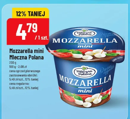 Mozzarella mini mleczna promocja w POLOmarket