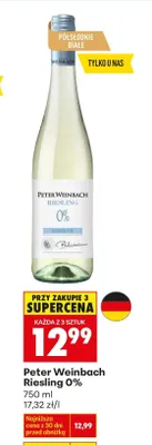Wino Riesling półsłodkie białe  0% promocja w Biedronka